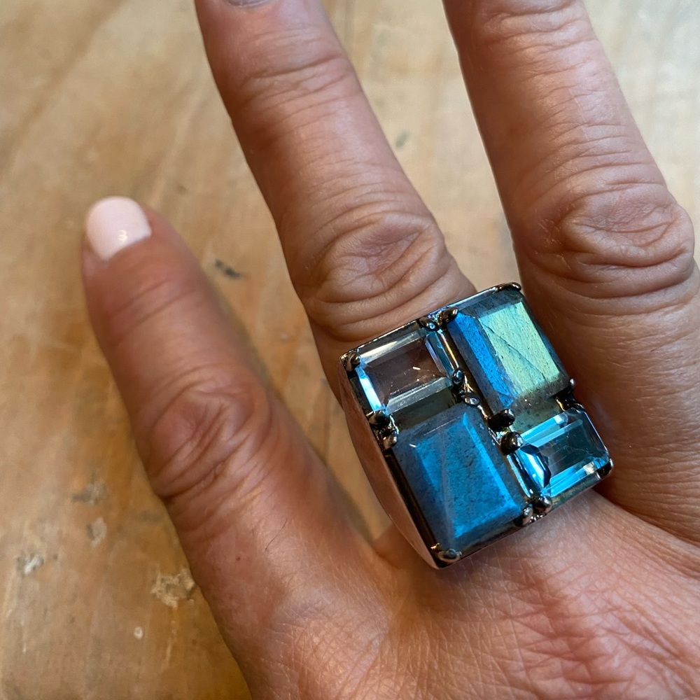 STERLING SILVER MOONSTONE RING - Picture 4 of 5